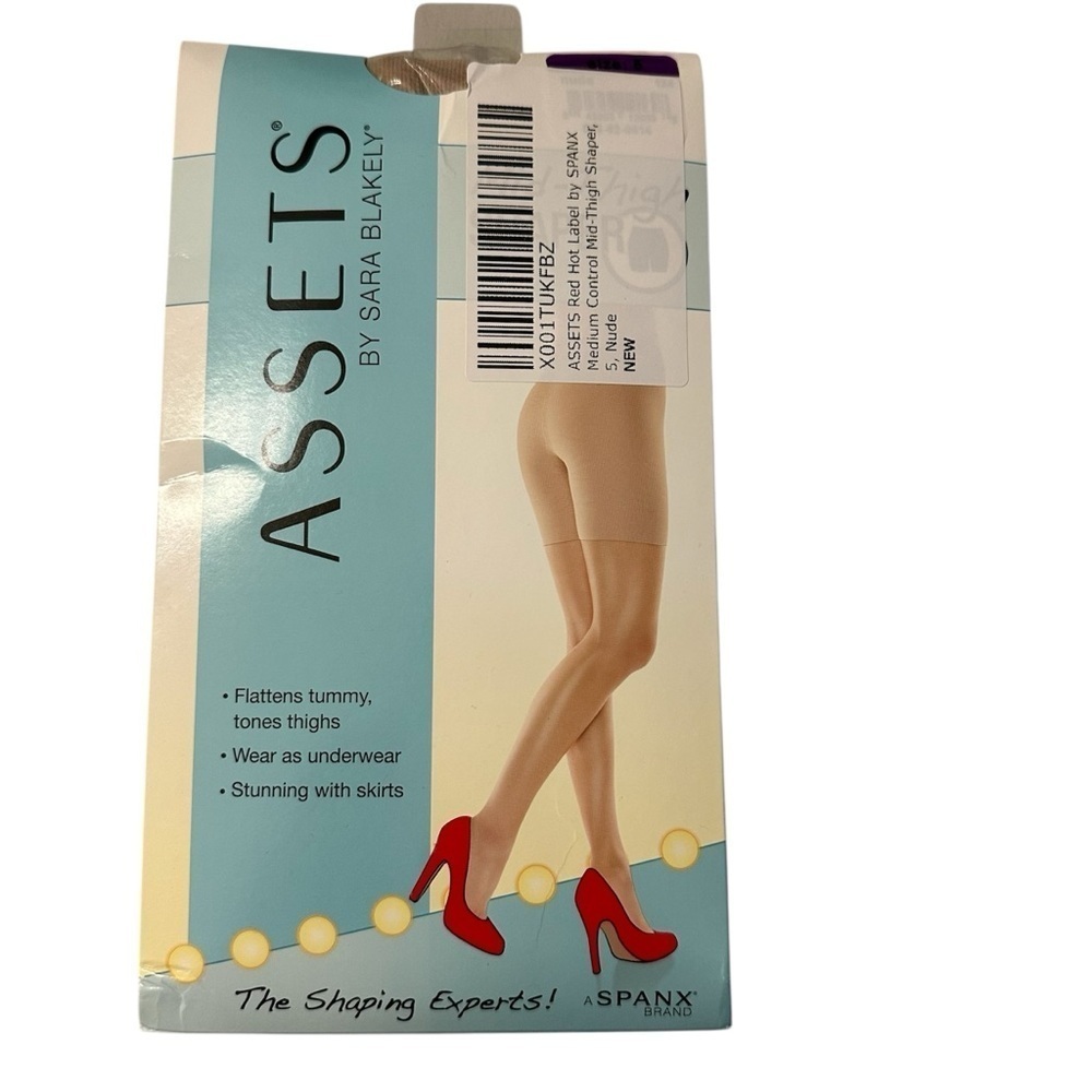 Assets Red Hot Label by SPANX Medium Control Mid-Thigh Shaper in Nude Sz 5 NWT